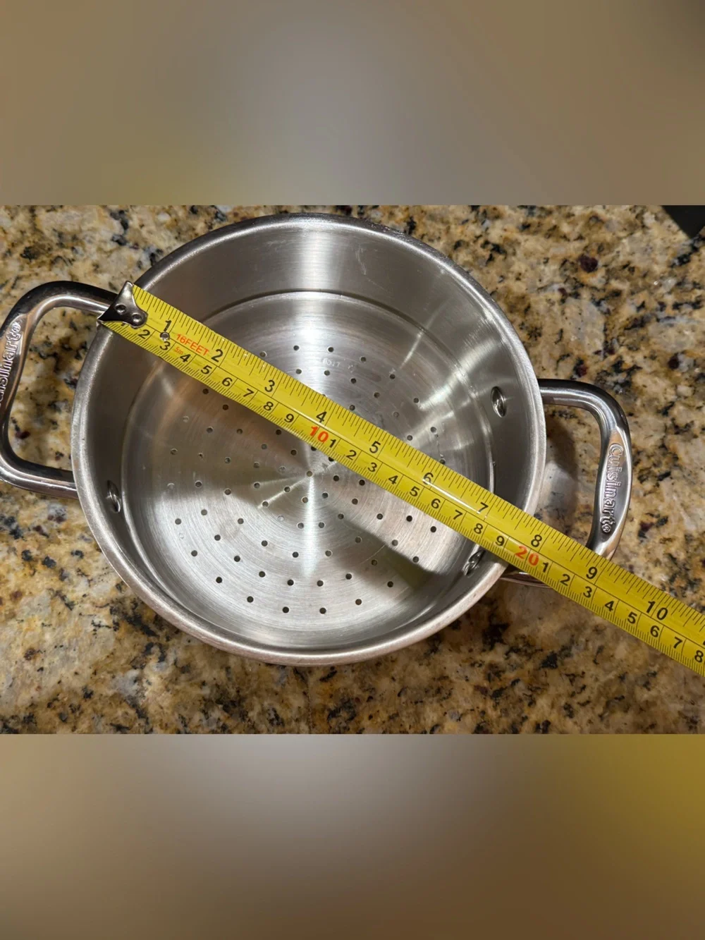 Cuisinart Stainless Steel Two-Handle Steamer/Strainer Insert 7.5” (6116-18s)